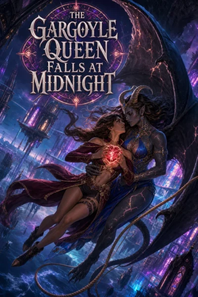 THE GARGOYLE QUEEN FALLS AT MIDNIGHT Cover