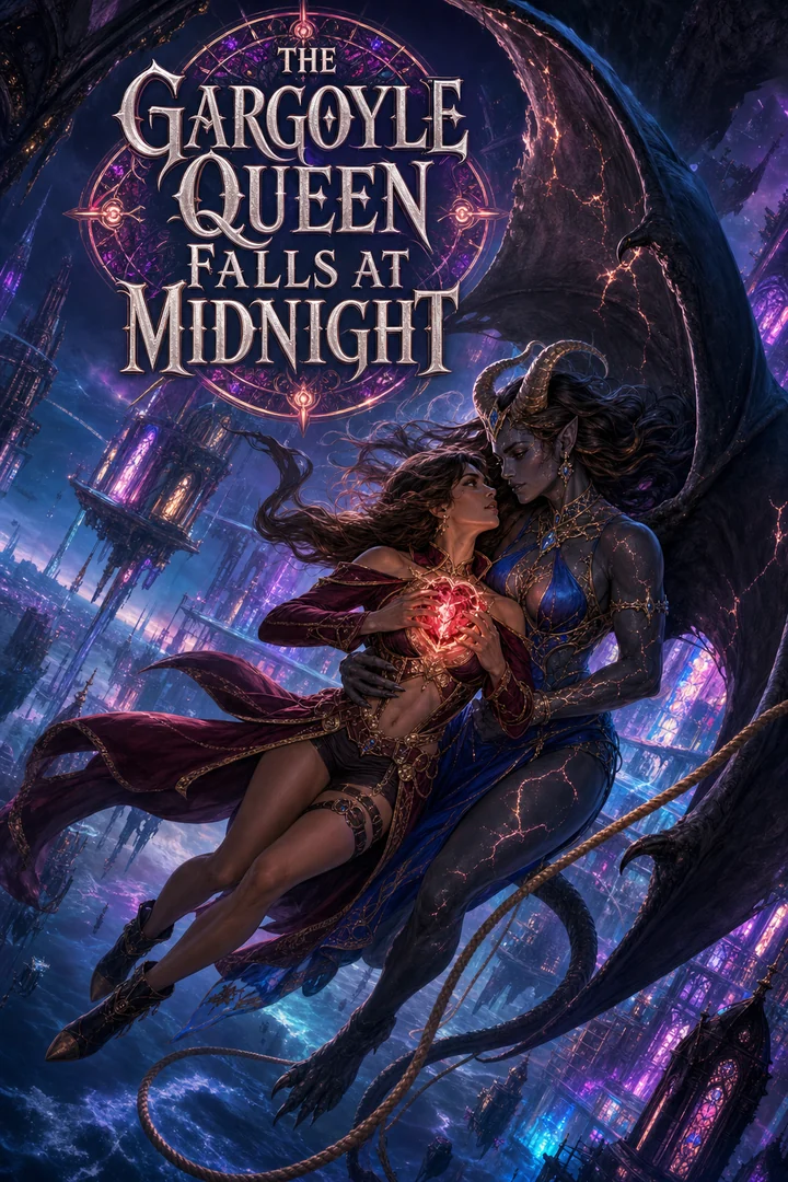 THE GARGOYLE QUEEN FALLS AT MIDNIGHT Cover